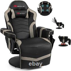 Gaming Recliner Massage Gaming Chair with Footrest Ergonomic PU Leather