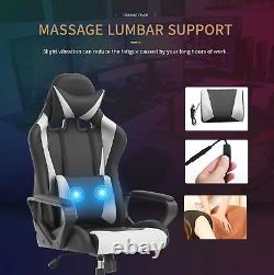 Gaming chair with massage Swivel Rolling High Back