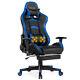 Goplus Massage Gaming Chair Reclining Racing Chair withLumbar Support Office Blue