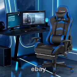 Goplus Massage Gaming Chair Reclining Racing Chair withLumbar Support Office Blue