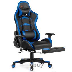 Goplus Massage Gaming Chair Reclining Racing Chair withLumbar Support Office Blue