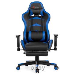 Goplus Massage Gaming Chair Reclining Racing Chair withLumbar Support Office Blue