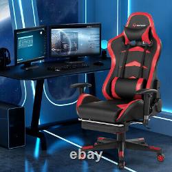 Goplus Massage Gaming Chair Reclining Racing Chair withLumbar Support Office Red