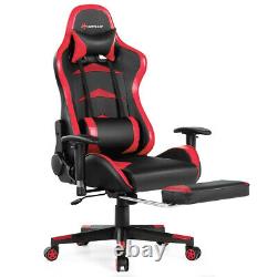 Goplus Massage Gaming Chair Reclining Racing Chair withLumbar Support Office Red