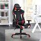 Goplus Massage Gaming Chair Reclining Swivel Racing Chair with Lumbar Support Red