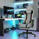 Gray Gaming Chair with Footrest and Massage High Back Ergonomic Lumbar Support