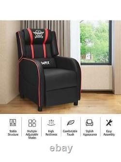 Gymax Massage Gaming Recliner Chair Racing Single Lounge Sofa Home Theater Seat