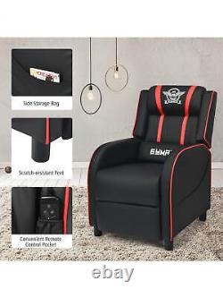 Gymax Massage Gaming Recliner Chair Racing Single Lounge Sofa Home Theater Seat