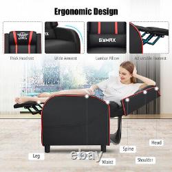 Gymax Massage Sofa Gaming Recliner Chair Racing Single Lounge Chair Home Theater