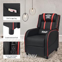 Gymax Massage Sofa Gaming Recliner Chair Racing Single Lounge Chair Home Theater