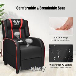 Gymax Massage Sofa Gaming Recliner Chair Racing Single Lounge Chair Home Theater