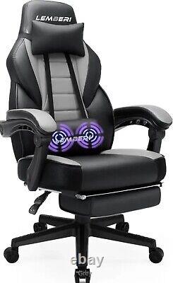 HEAVY DUTY Massage Gaming Chair With FOOT REST Adjustable Computer Swivel Seat