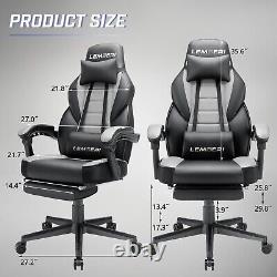 HEAVY DUTY Massage Gaming Chair With FOOT REST Adjustable Computer Swivel Seat