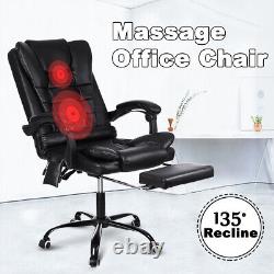 HOFFREE Massage Gaming Computer with Footrest Executive Office Chair 2Point USA