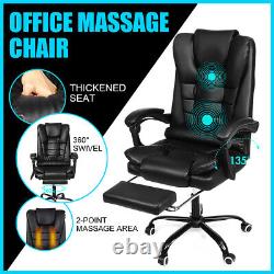 HOFFREE Massage Gaming Computer with Footrest Executive Office Chair 2Point USA