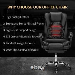 HOFFREE Massage Gaming Computer with Footrest Executive Office Chair 2Point USA