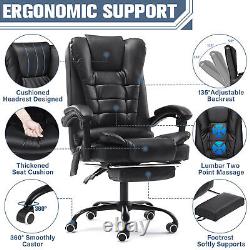 HOFFREE Massage Gaming Computer with Footrest Executive Office Chair 2Point USA