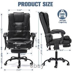 HOFFREE Massage Gaming Computer with Footrest Executive Office Chair 2Point USA