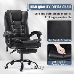 HOFFREE Massage Gaming Computer with Footrest Executive Office Chair 2Point USA