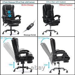 HOFFREE Massage Gaming Computer with Footrest Executive Office Chair 2Point USA