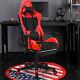 High Back Gaming Chair Massage Seat Recliner for Home& Office with Footrest Red