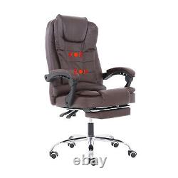 High Back Office Task Chair PU Leather Ergonomic Computer Massage Chair Recliner