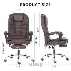 High Back Office Task Chair PU Leather Ergonomic Computer Massage Chair Recliner