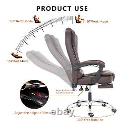 High Back Office Task Chair PU Leather Ergonomic Computer Massage Chair Recliner