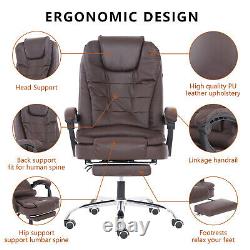 High Back Office Task Chair PU Leather Ergonomic Computer Massage Chair Recliner