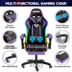 High-Quality Gaming Chair RGB Light Office Ergonomic Swivel Chair 2Point Massage