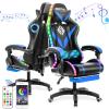 Hoffree LED bluetooth Massage Gaming Chair Speaker Office Chair With RGB Light