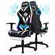 Hoffree RGB LED Massage Gaming Chair W Speakers bluetooth Ergonomic Office Chair