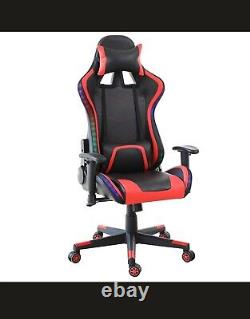 Hoffree bluetooth Speaker Gaming Chair Massage Office Chair with RGB LED HOT