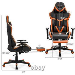 Home&Office Game Racing Chair Massage Seat Recliner High Back withLumbar& Footrest