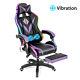 LED Massage Gaming Chair Ergonomic Executive Recliner Seat With bluetooth Speaker