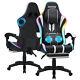 LED Massage Gaming Chair Pink with Speakers bluetooth Ergonomic Office Chair USA