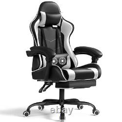 Lacoo PU Leather Gaming Chair Massage Ergonomic Gamer Chair Height Adjustable Co