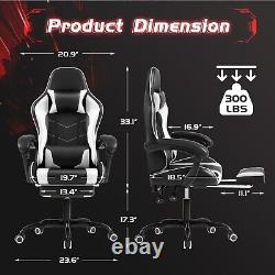 Lacoo PU Leather Gaming Chair Massage Ergonomic Gamer Chair Height Adjustable Co