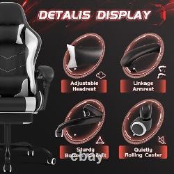 Lacoo PU Leather Gaming Chair Massage Ergonomic Gamer Chair Height Adjustable Co