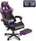 Leather Ergonomic Computer Gaming Chair with Lumbar Massage and Footrest