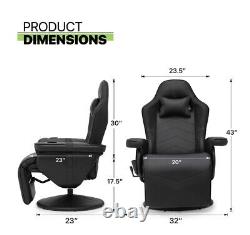 Magshion Massage Video Gaming Recliner Chair, Ergonomic Computer Desk, Black