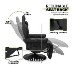 Magshion Massage Video Gaming Recliner Chair, Ergonomic Computer Desk, Black