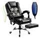 Massage Chair, Reclining Office Chair with Footrest, 280 lb Capacity, Black