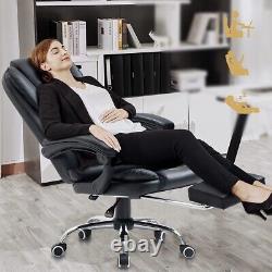 Massage Chair, Reclining Office Chair with Footrest, 280 lb Capacity, Black