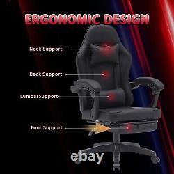 Massage Computer Gaming Chair High Back Ergonomic Office Chairs Recliner Black