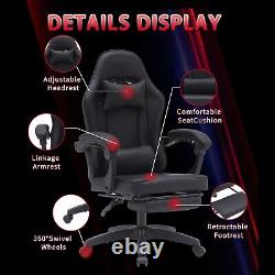 Massage Computer Gaming Chair High Back Ergonomic Office Chairs Recliner Black