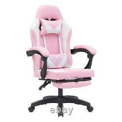 Massage Computer Gaming Chair Swivel Office Ergonomic Recliner Racing Chair Pink