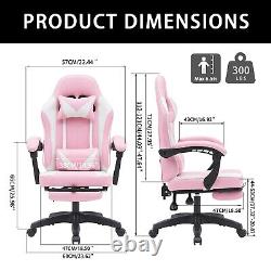 Massage Computer Gaming Chair Swivel Office Ergonomic Recliner Racing Chair Pink