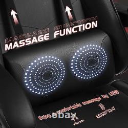 Massage Ergonomic Computer Gaming Chair Adjustable With Footrest Lumbar Support