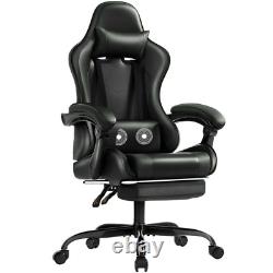 Massage Ergonomic Computer Gaming Chair Adjustable with Footrest Lumbar Support